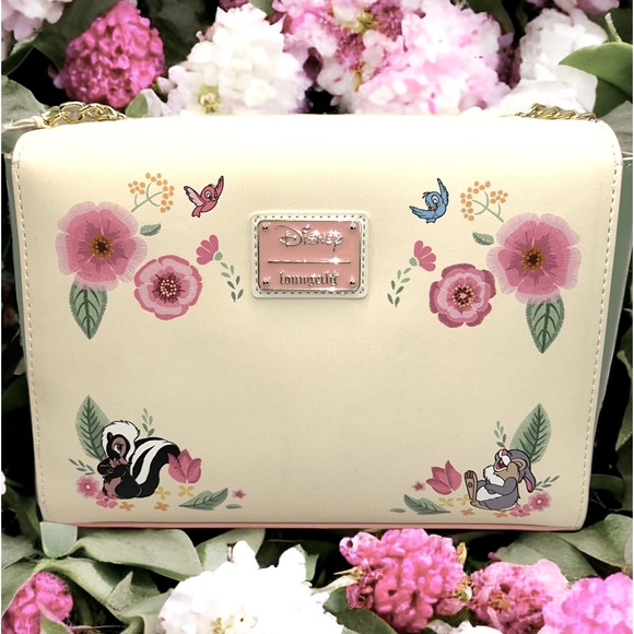 Loungefly Disney Bambi Springtime Gingham Crossbody Bag Wallet Set - Picture 3 of 8